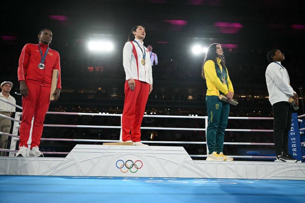 <i>A sus 35 años, esta sargento de la policía nacional conquistó la cuarta presea olímpica de la historia de Panamá y la primera de una deportista mujer. (Photo by Mauro PIMENTEL / AFP)</i>