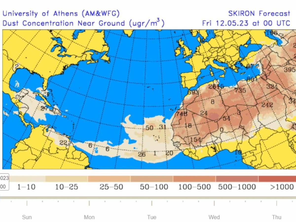 Nube de polvo del Sahara alcanzará a Centroamérica este fin de semana