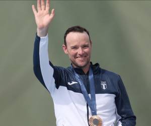 <i>Jean Pierre Brol compitió en la final de foso olímpico y conquistó para Guatemala la segunda medalla olímpica de su historia. FOTO AFP</i>