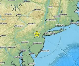 <i>El temblor se produjo a las 14H23 GMT (10H23 hora local) a 7 kilómetros al noreste de la estación Whitehouse, Nueva Jersey, el estado fronterizo de Nueva York, al otro lado del río Hudson.</i>