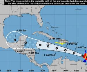 <i>Proyección del paso de Beryl para próximos días. FOTO NOAA</i>