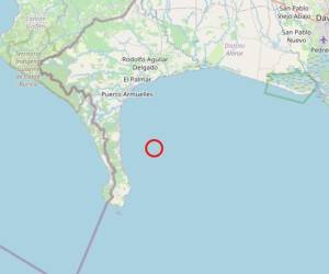 <i>El sismo se registró a las 14H17 locales (19H17GMT) con epicentro a 7 kilómetros al sureste de la localidad panameña de Puerto Armuelles. FOTO @igcpanamaup</i>
