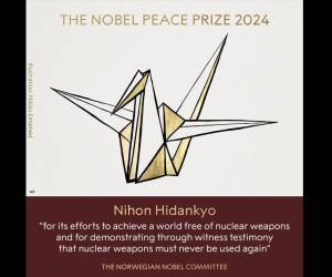 Nihon Hidankyo se convierte en la organización número 31 premiada con el Nobel de la Paz. Foto cortesía