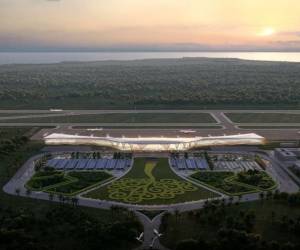 <i>Las autoridades nicaragüenses dieron este jueves por inaugurado el proyecto de reconstrucción, ampliación y modernización del aeropuerto internacional Punta Huete. FOTO DEL RENDER DEL PROYECTO</i>