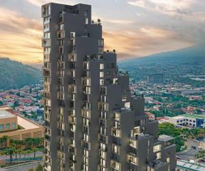 La torre de 24 niveles de vivienda y 3 más para estacionamientos, está diseñada para ofrecer al mercado 106 apartamentos. Foto cortesía