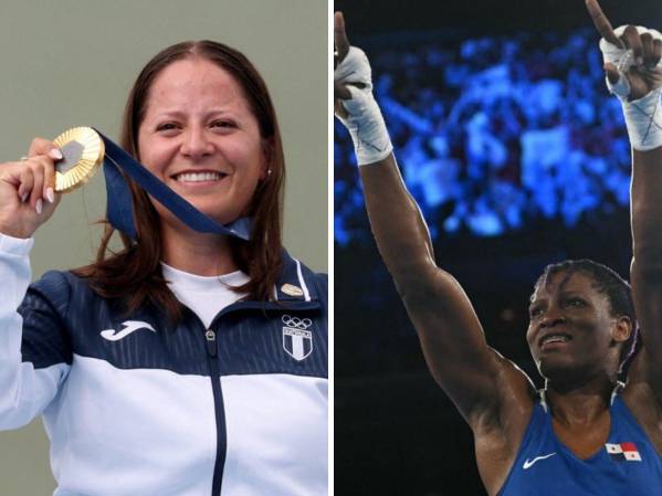 <i>Adriana Ruano y Atheyna Bylon fueron las centroamericanas que lograron conquistar medalla para sus países. Ambas hacen historia. FOTOS AFP / CONCEPTO E&amp;N</i>